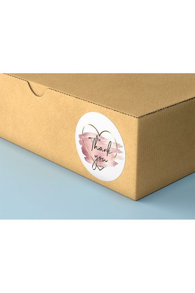 anka design Sticker Coated 4x4 cm 48 Pieces Thank You Heart