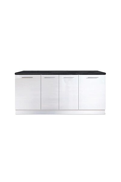 GC Emilia Mutfak Alt Modül 200 cm Beyaz - Antrasit Tezgah Dahil