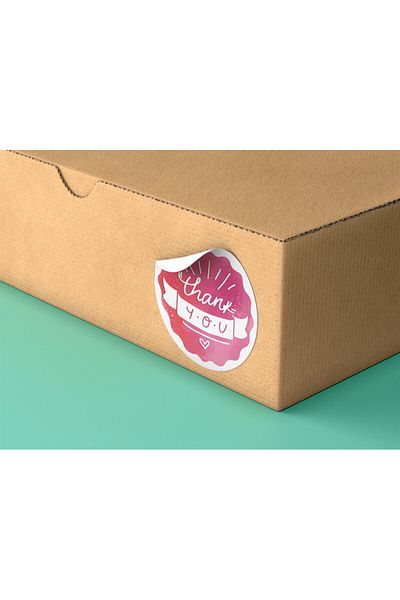 anka design Sticker Coated (4x4cm) 48 Pieces - Thank You-