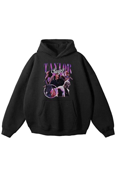 MAYDAY CULTURE سويت شيرت تايلور سويفت كاني ويست أسود منقوش للجنسين - فضفاض، ث...