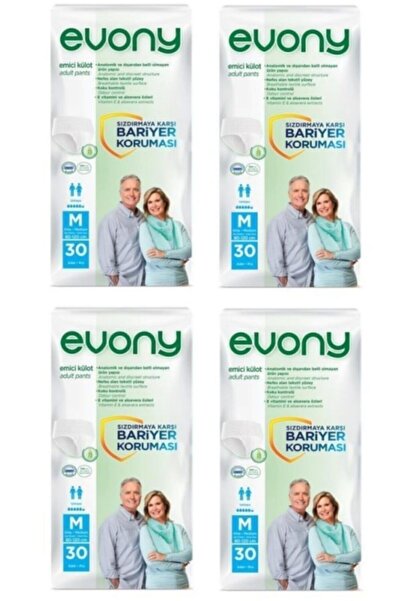 Evony Emici Külot 30'lu 120 Adet Medium Unisex (4 Paket 1koli )