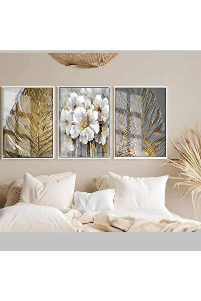 Harika bir ev Hari̇kabi̇rev | Soft-Gold Flower-Abstract Combination | Framed ...