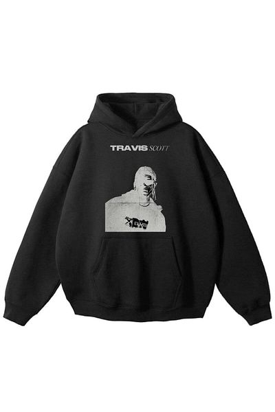 MAYDAY CULTURE Travis Scott Black Unisex Sweatshirt - Three Thread, Loose Fit, Raster