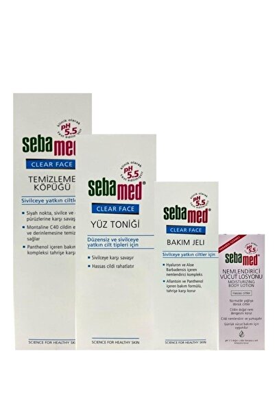 Sebamed Clear Face Yüz Tem. Köpük 150 ml, Bakım Jeli 50 ml, Yüz Toniği 150 ml...