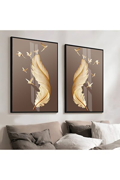 Harikabirev HARİKABİREV | COMBINAT DE PĂR DE PĂSĂRI DE CULOARE CREAM-GOLD | T...