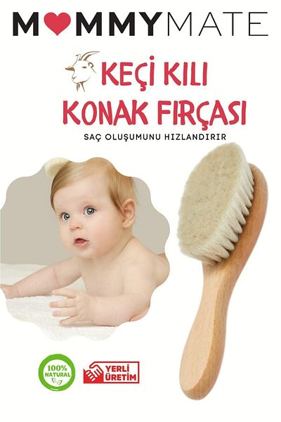 Dr. Bune 100% Goat Hair Hair Brush for Babies that Supports Hair Formation and Prevents Complexion