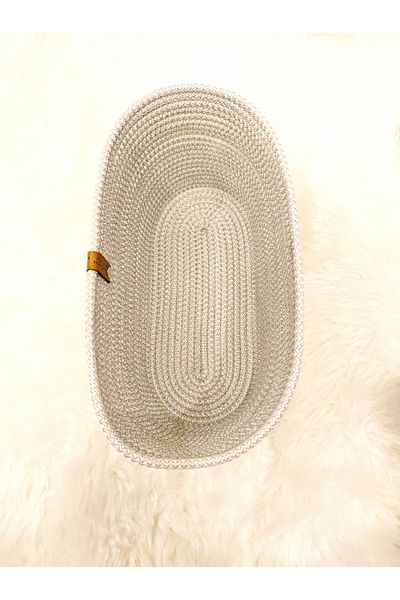 Antioch Art And Design Gray Wicker Basket Organizer - Bathroom, White anD Sock Towel Organizer