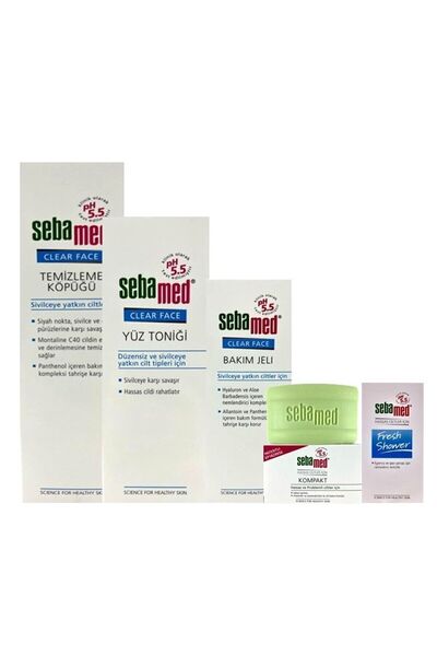 Sebamed Clear Face Yüz Temz. Köpük 150 ml, Jel 50 ml, Tonik 150 ml, Kompakt 1...
