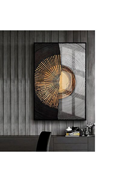 Harikabirev HARİKABİREV | TABLO ABSTRACT DE ARTĂ ABSTRACTĂ NEGRU-ARĂTĂ 01 | TABLA DE STICLA TEMPLATA CU CADRU, SIMPLE, VERTICALA