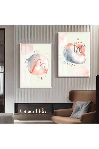 Harikabirev HARİKABİREV | COMBINAT DE ABSTRACTE CU MODELE ROZ-ALBASTRU-CREM 0...