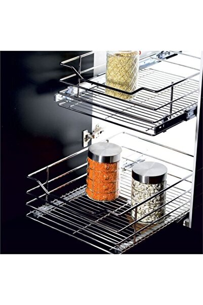 Azra Mutfak Teleskopik Raylı Lüks Çekmece, Metal Kiler Sepeti 85 Cm Genişlik