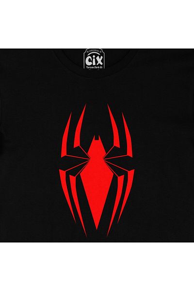 Cix Tricou negru de păianjen de culoare roșie