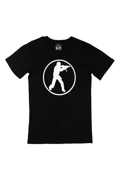 Cix Tricou negru unisex cu logo Counter Strike