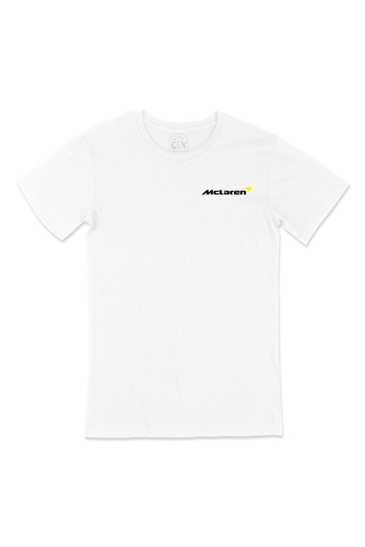 Cix F1 McLaren logo džepni dizajn logoa bela majica