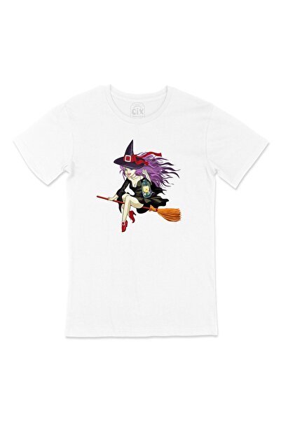 Cix Witch Girl White T-Shirt with Pocket Logo Design
