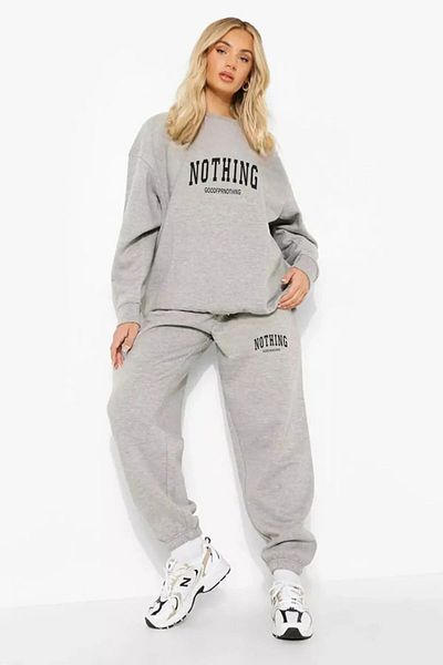 AVOGADRO No Thing Oversize Crew Neck Tracksuit Set