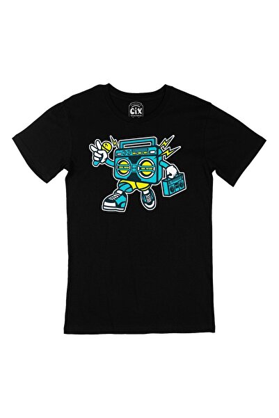 Cix Crna majica sa robotom i boom boxom