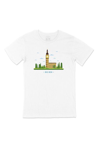 Cix Tricou alb cu logo-ul Big Ben