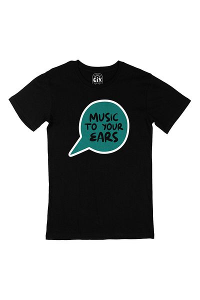 Cix Μουσική στα αυτιά σας Μαύρο T-Shirt