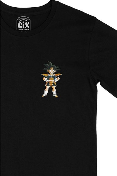 Cix Tricou negru cu logo-ul de buzunar Goku Dragon Ball