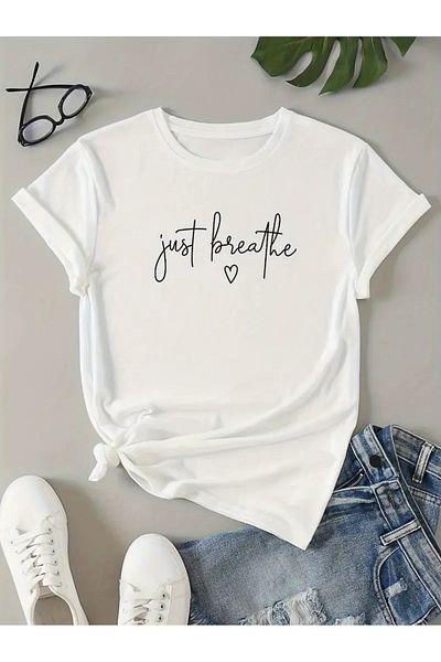 Pink Sky Μπλουζάκι Unisex Just Breathe Oversize Crew Neck