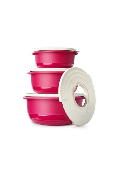 Tupperware Miksim Non-Splash Lid Storage Preparation Set 3 Pieces Hsgl