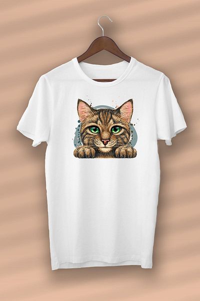Pink Sky Μπλουζάκι Unisex με στάμπα White Cat - Organic Cotton Nux Boutique