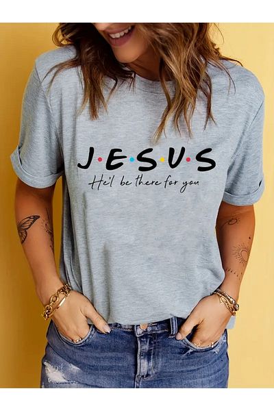 Pink Sky Unisex Jesus Love Printed Crew Neck Oversize T-Shirt