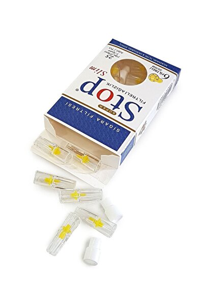 Genel Markalar Stop Slim Filtreli Ağızlık Ince Sigara Filtresi 25'li X 24 Paket