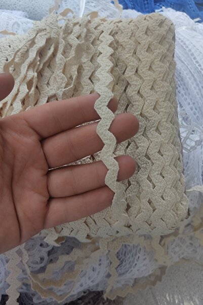 DUAYEN pamuk kopanaki güpür dantel sutaşı 1 metre zigzag desen