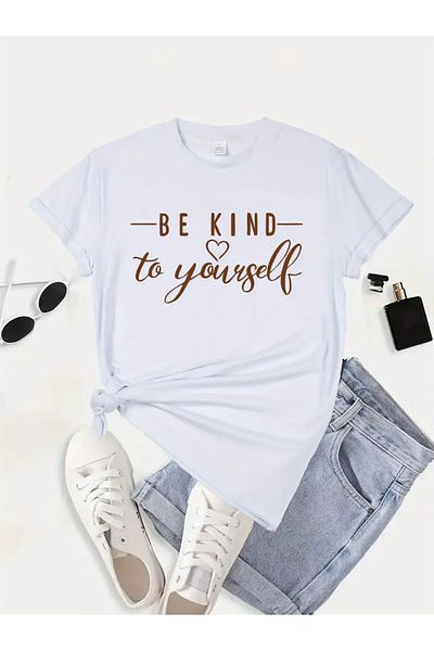 Pink Sky BE KIND Μπλουζάκι με στάμπα Unisex Oversize Crew Neck