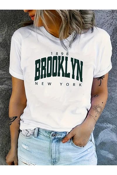 Pink Sky Μπλουζάκι με στάμπα Brooklyn Unisex Oversize Crew Neck
