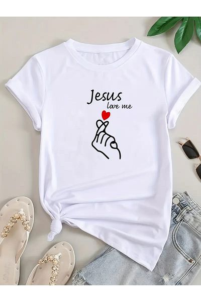 Pink Sky Μπλουζάκι Unisex Jesus Love με στάμπα με λαιμόκοψη