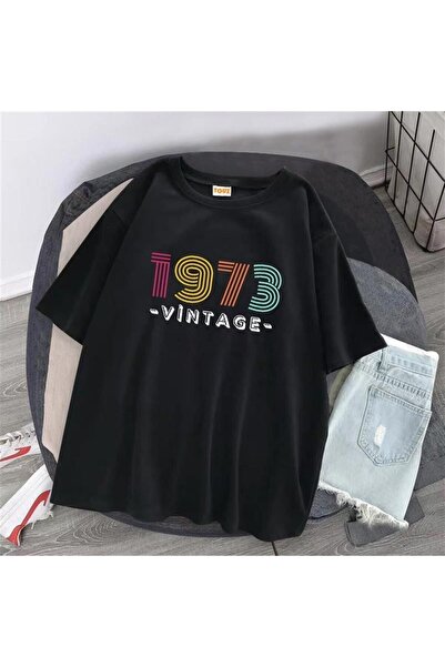 Pink Sky Unisex crna Oversize kroj duga vintage T-shirt