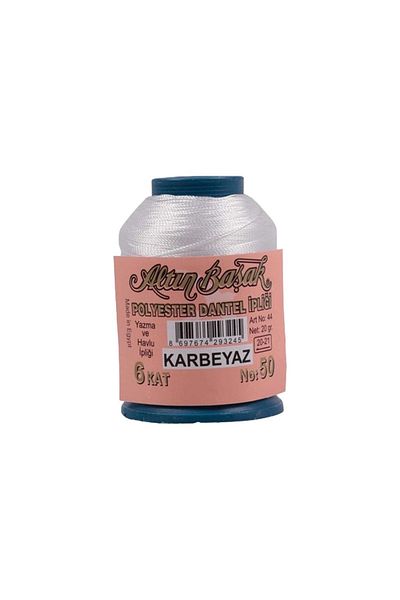 Altınbaşak Gold Spike Snow White Polyester Lace Thread 20 Grams 10 Pieces No : 50