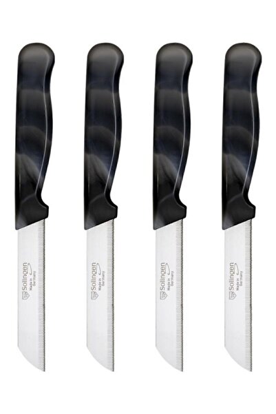 Solingen Mermer Desen Meyve Bıçağı 4'lü Siyah