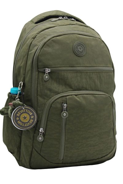 Bevitton Unisex Crinkle Fabric Daily School Backpack - 1700 Khaki