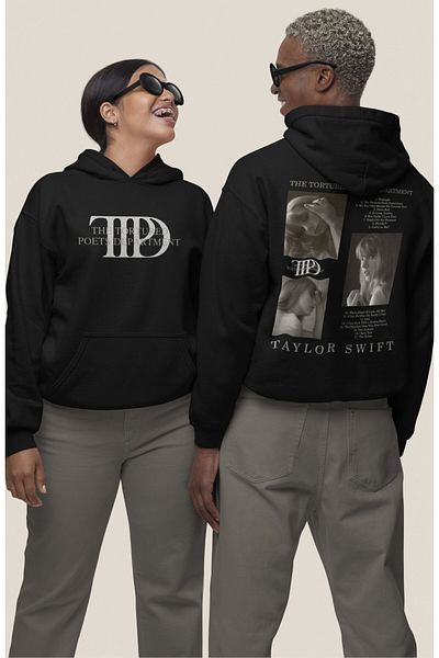 Fuddy Moda TTPD 2024 Unisex άλμπουμ στην πλάτη με στάμπα με κουκούλα και κουκούλα με κουκούλα - Taylor Swift Printed