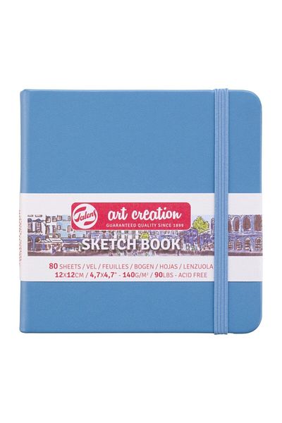 Talens Sketchbook Hard Cover Sketch Drawing Notebook 12x12 cm140 gr 80 Yp Pastel Blue