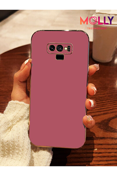 Molly Samsung Galaxy NOTE 9 İçin Lila Kenarları Gold Detaylı Lüks Silikon Kılıf