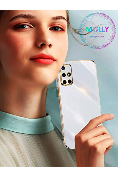 Molly Samsung Galaxy NOTE 9 İçin Petrol Mavisi Kenarları Gold Detaylı Lüks Silikon Kılıf