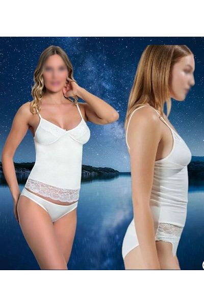 The Clover Lace Detailed Women's Athlete and Panty Set - Thin Strap Camisole Th.Clvr.6.Lss.01