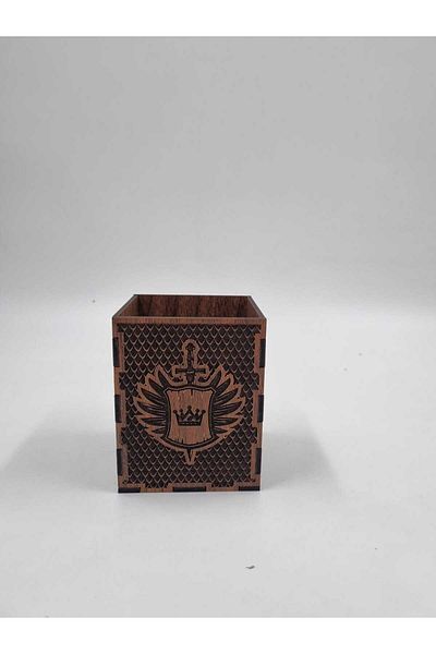 Mu Art Ahşap Ξύλινη θήκη για στυλό Μολυβοθήκη Organizer 8 cm X 7 cm X 8 cm