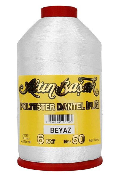 Altınbaşak 350 Gr. Polyester Dantel Ipi No:50 Beyaz