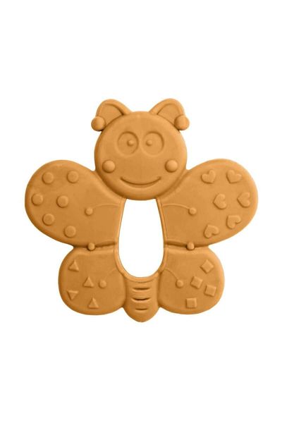Bambino Rubber Soft Teether - Orange Butterfly