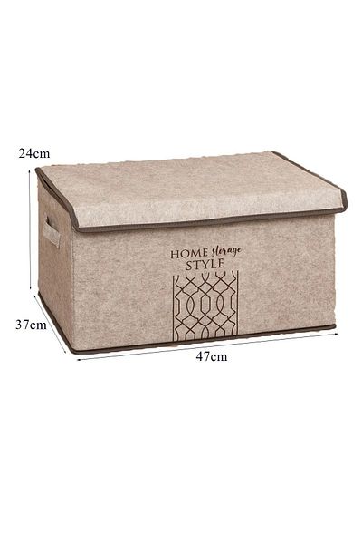 Nisahometeks Maxi Box Πολλαπλών Χρήσεων με Καπάκι από τσόχα Γκρι 47x37x24 cm