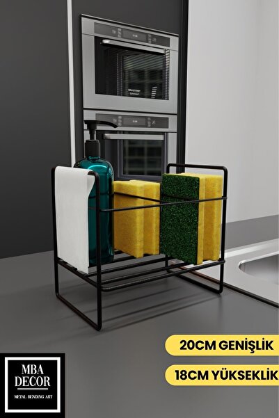 mba decor metal bending art Siyah Paslanmaz Tezgah Üstü Mutfak Düzenleyici - ...