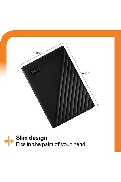 WD My Passport 5Tb 2.5" USB 3.2 Portable Disk Wdbpkj0050Bbk-Wesn Black