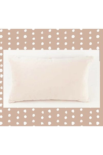 İDİL Bej Rengi Keten Kırlent Kılıfı Punch Için Işlemelik Kırlent Kılıfı