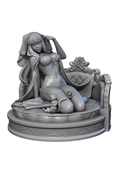 Miyazaki Premium Sexy Emilia Ve Puck Figürü - Re:zero - 12,5 Cm - Re Zero
